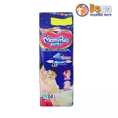 Image 1/2 Mamypoko Pants Baby Diaper Extra Absorb L24 (9-14Kg)
