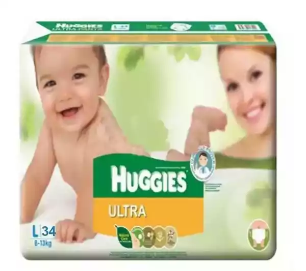 Huggies Baby Diaper Ultra Belt L 8-13 kg 34s