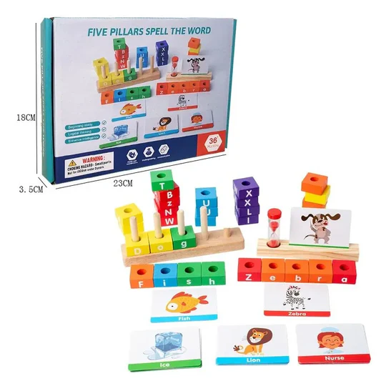 Wooden shape and letter sorting toy
