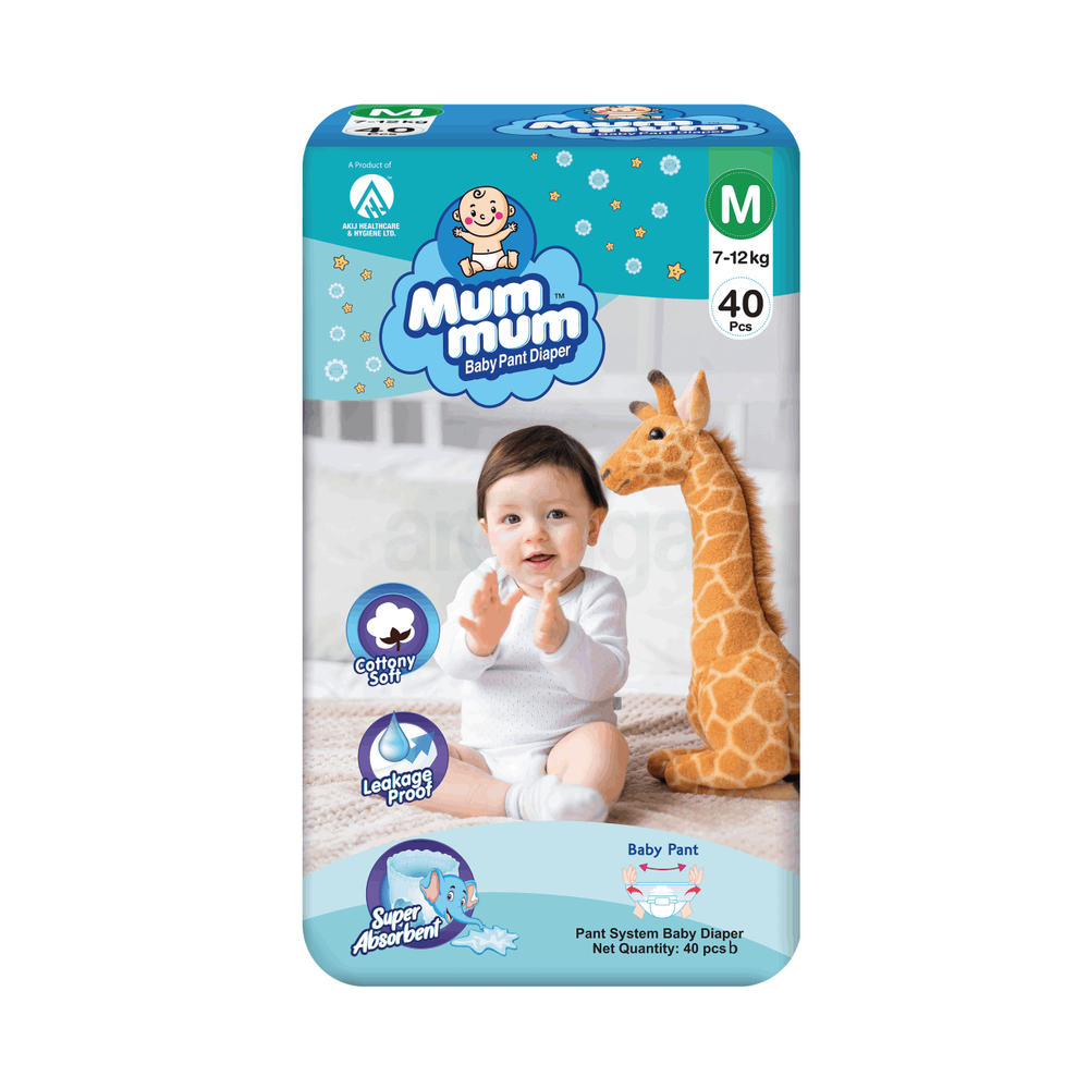 Mum Mum Baby Pant M Size (7-12 Kg) - 40 Pcs
