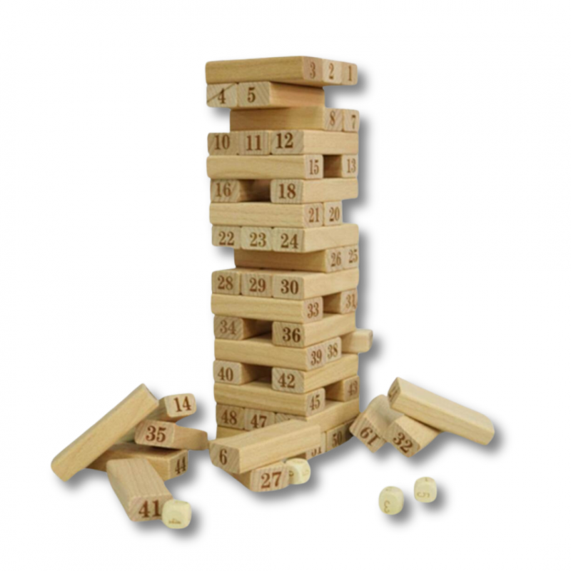 Wooden Blocks Tower 48 pcs